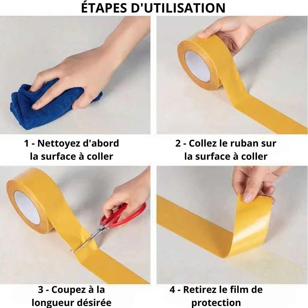 ruban adhésif | double face | 5 cm grille - BricoRapide