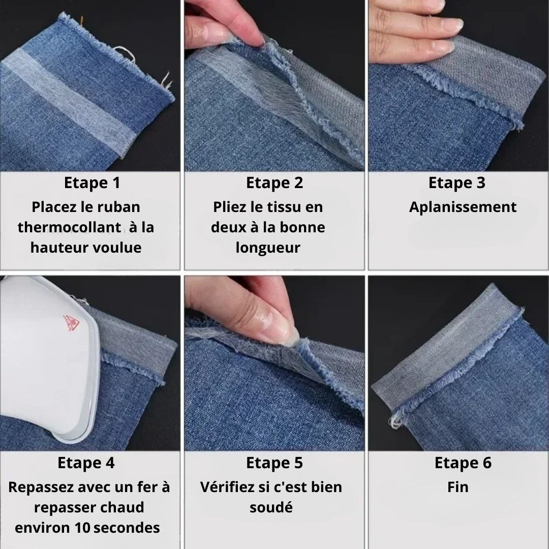 ruban thermocollant ourlet | blanc | 1,5 cm x 60 M