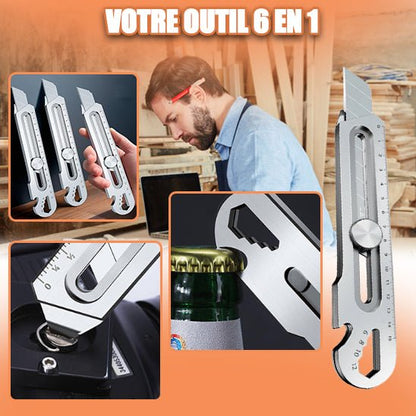 COUTEAU UTILITAIRE AMÉLIORÉ, ROBUSTE 6 EN 1 |COUTEAUGALACTIQUE™ - BricoRapide