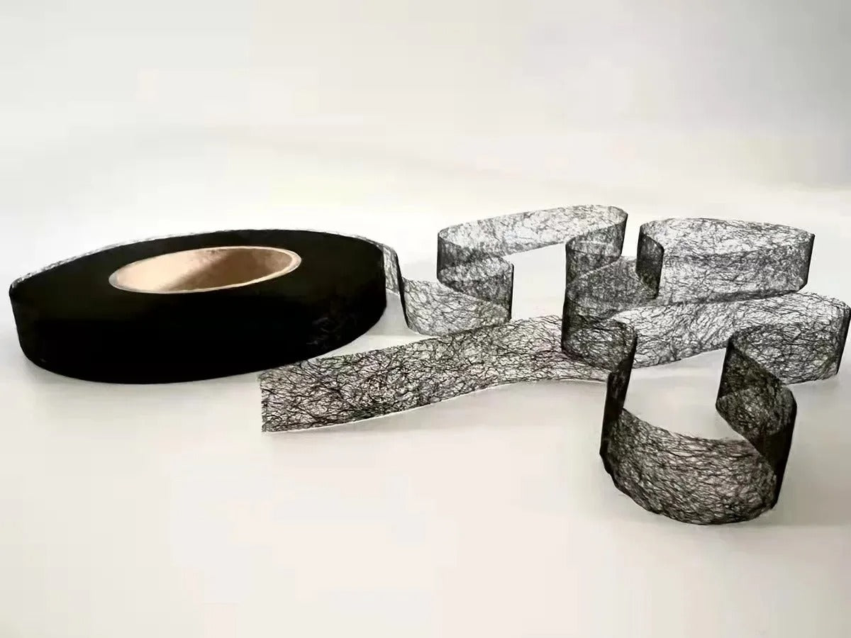 2 rouleaux ruban thermocollant ourlet | noir et blanc | 1,5 cm x 24 M