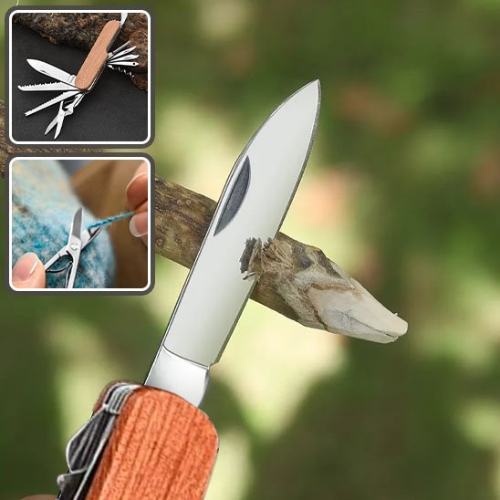 Couteau multifonction | Marron bois