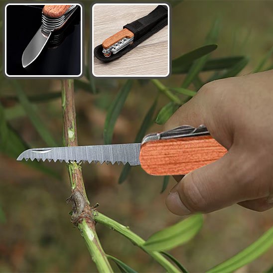 Couteau multifonction | Marron bois