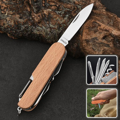 Couteau multifonction | Marron bois