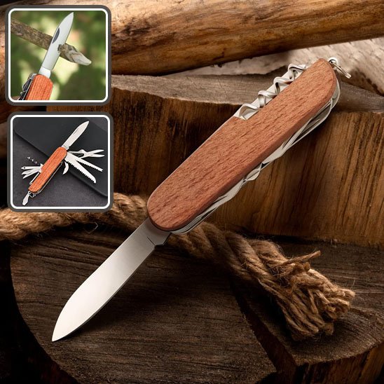 Couteau multifonction | Marron bois