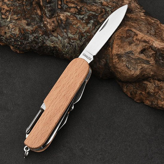 Couteau multifonction | Marron bois