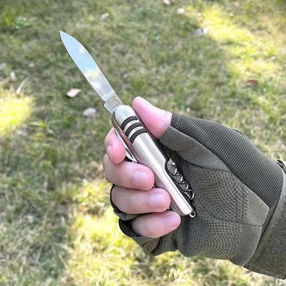 Couteau multifonction argenté | 10-en-1 Compact